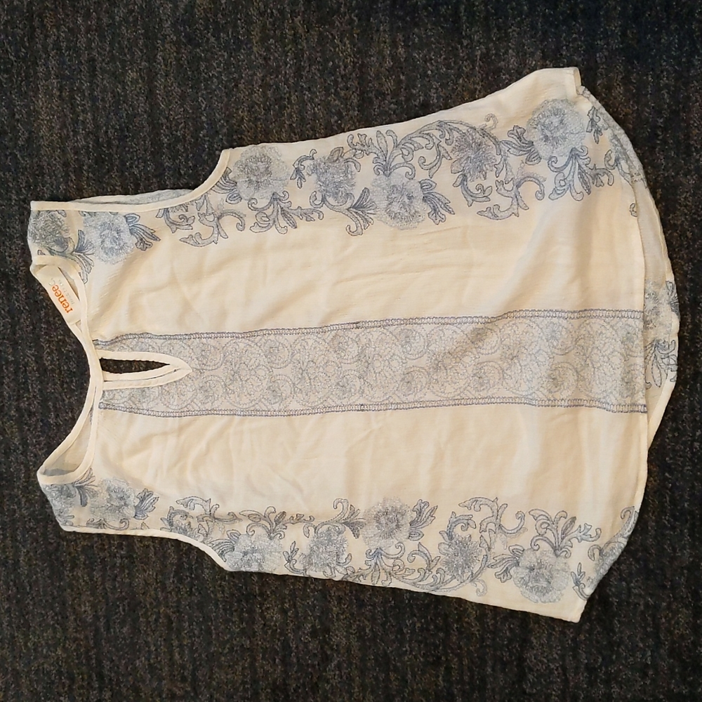 Rayon, embroidered tank.